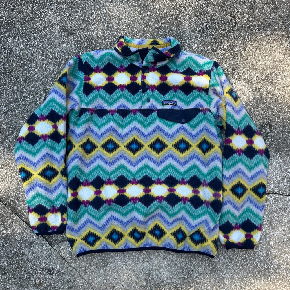 Patagonia Synchilla Snap-T Fleece Pullover Large Geometric Southwestern Print